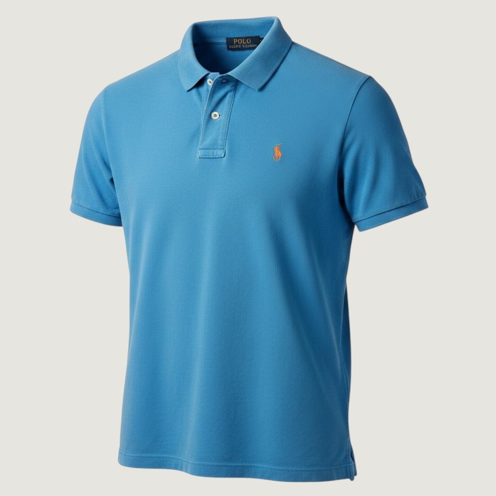 Polo Ralph Lauren Polo Shirt Men‎ L 14-16 Blue Short Sleeve Pony Logo